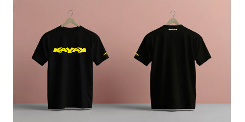 T-SHIRT NERA - LOGO GIALLO